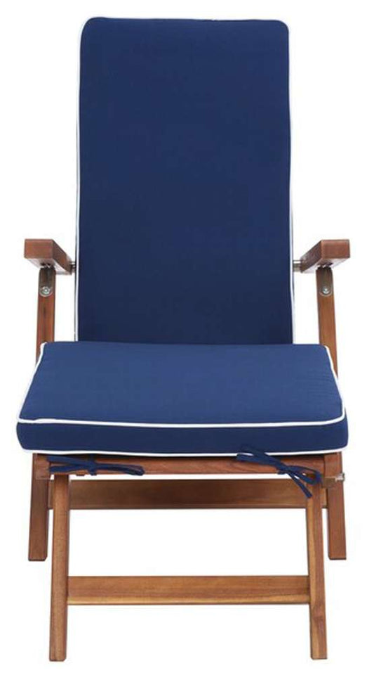 Safavieh - Palmdale Lounge Chair - Natural - Navy - PAT7015A veiw 1