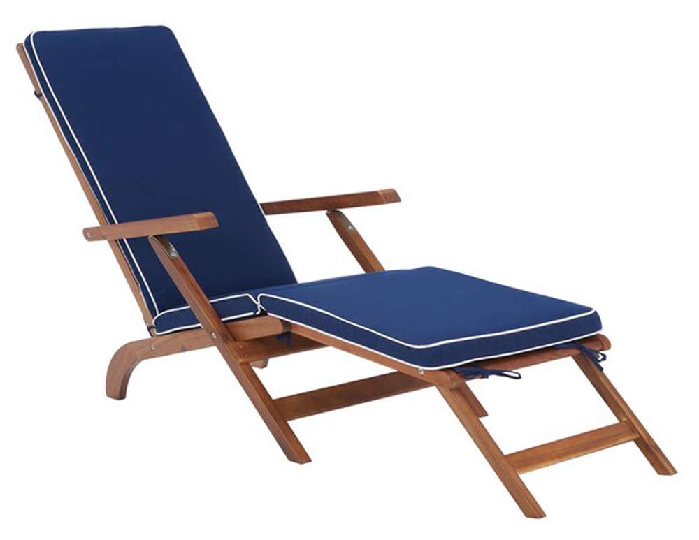Safavieh - Palmdale Lounge Chair - Natural - Navy - PAT7015A veiw 3