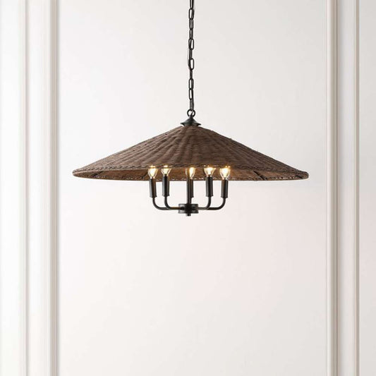 Safavieh - Palmera 5 Lt 30in Pendant - Dark Natural - Black - PND4211A veiw 2