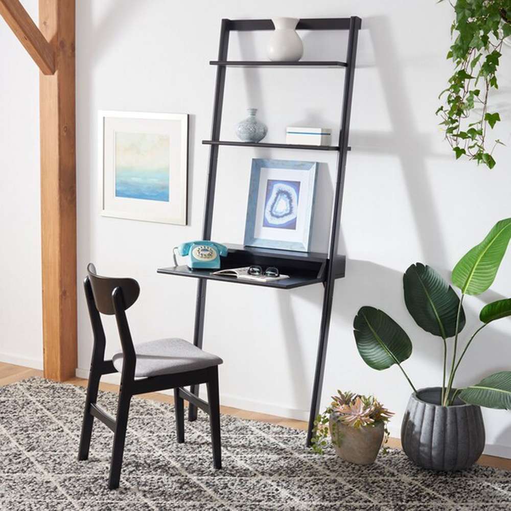 Safavieh - Pamella 2 Shelf Leaning Desk - Black - DSK9400D veiw 2