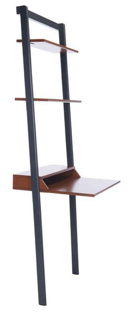 Safavieh - Pamella 2 Shelf Leaning Desk - Honey Brown - Charcoal - DSK9400A veiw 4