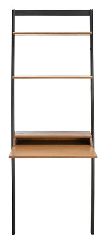 Safavieh - Pamella 2 Shelf Leaning Desk - Natural - Charcoal - DSK9400C veiw 1