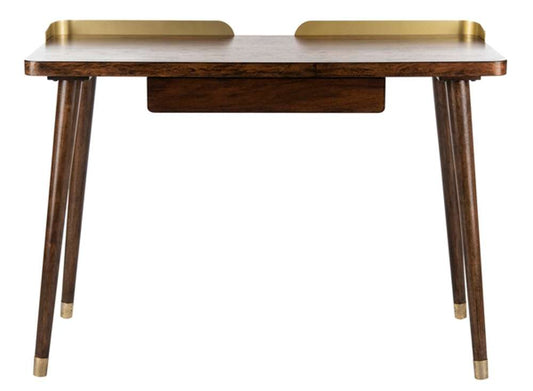 Safavieh - Parker 1 Drawer Desk - Walnut - Gold - DSK6400A view 1