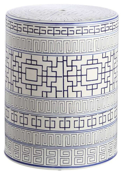 Safavieh - Parri Garden Stool - Blue - White - ACS4581A veiw 1