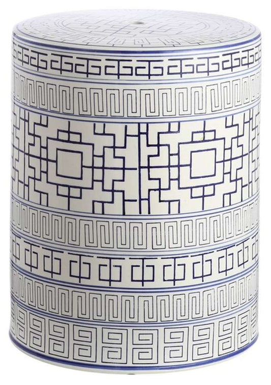 Safavieh - Parri Garden Stool - Blue - White - ACS4581A veiw 1