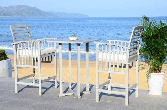 Safavieh - Pate 3Pc Bar Height Bistro Set - Grey - Bge + Solid Plw - PAT7043B veiw 1