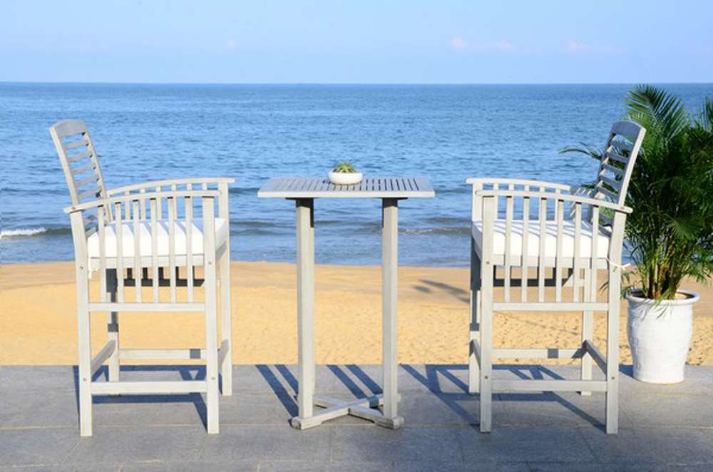 Safavieh - Pate 3Pc Bar Height Bistro Set - Grey - Bge + Solid Plw - PAT7043B veiw 3