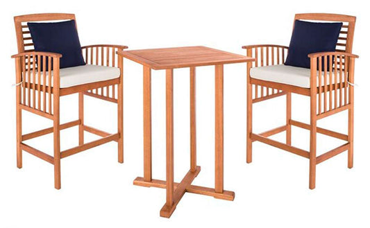 Safavieh - Pate 3Pc Bar Height Bistro Set - Natural - Bge + Solid Plw - PAT7043A veiw 1