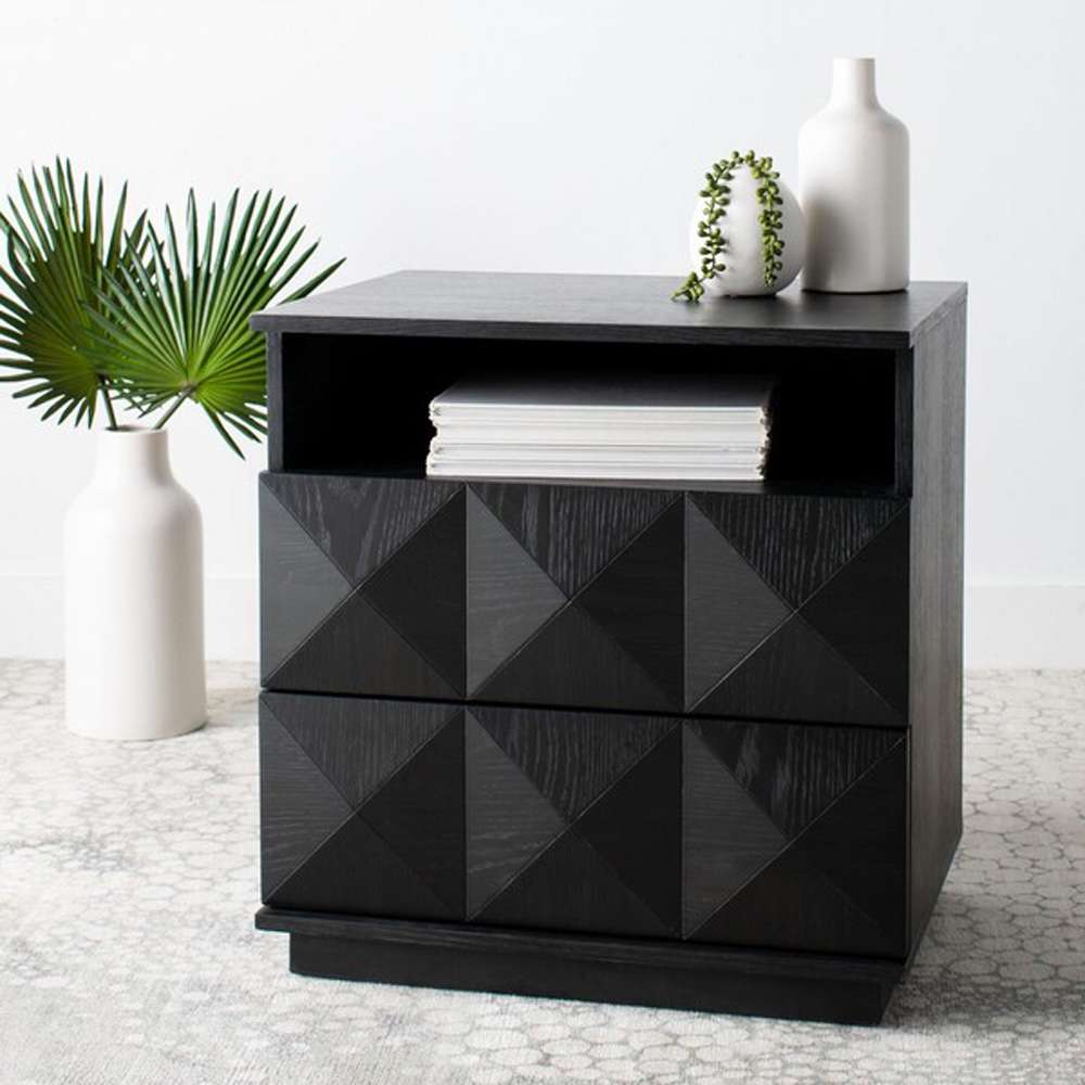 Safavieh - Couture - Patty 2 Drawer Nightstand - Black - SFV7207A veiw 2