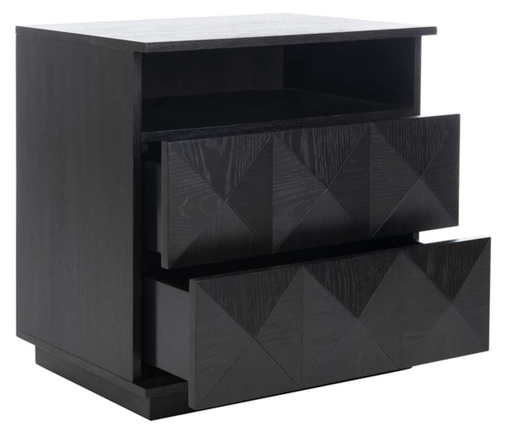 Safavieh - Couture - Patty 2 Drawer Nightstand - Black - SFV7207A veiw 3
