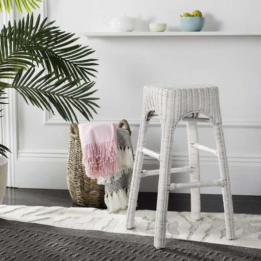 Safavieh - Percy Wicker Counterstool - Distressed White  - WIK6501A veiw 2