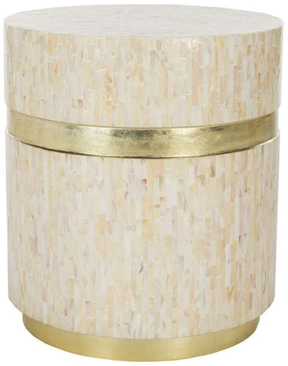 Safavieh - Perla Mosaic Round Side Table - Pink Champagne - Gold - TRB1007A veiw 1