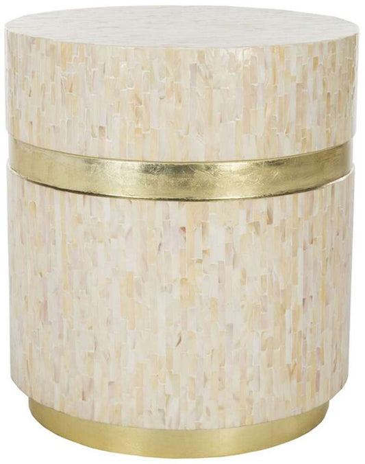 Safavieh - Perla Mosaic Round Side Table - Pink Champagne - Gold - TRB1007A veiw 1