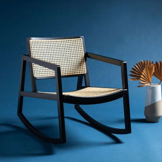 Safavieh - Couture - Perth Rattan Rocking Chair - Black - Natural - SFV4103A veiw 2