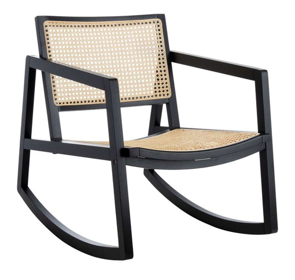 Safavieh - Couture - Perth Rattan Rocking Chair - Black - Natural - SFV4103A veiw 3