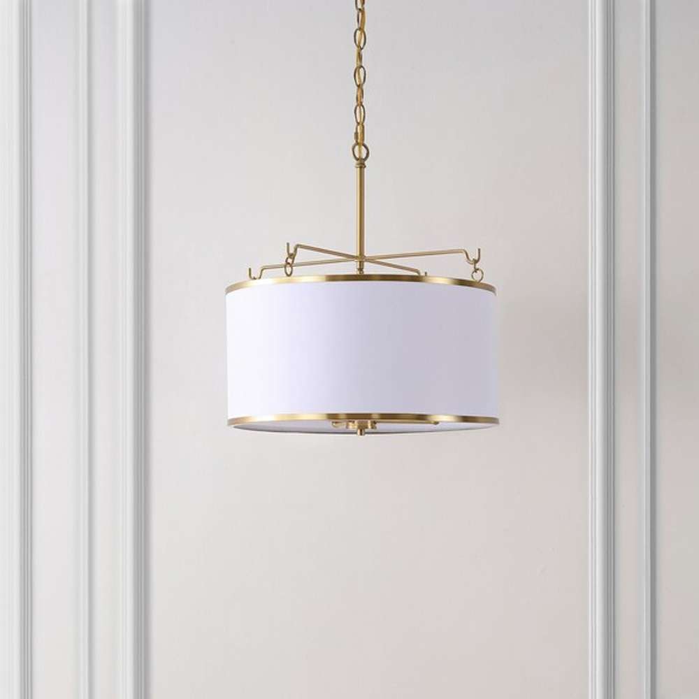 Safavieh - Perzeta 3Lt 18.25in Pendant - Brass - White - PND4158A veiw 1