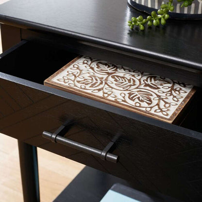 Safavieh - Peyton 1 Drawer Accent Table - Black - ACC5704B veiw 2