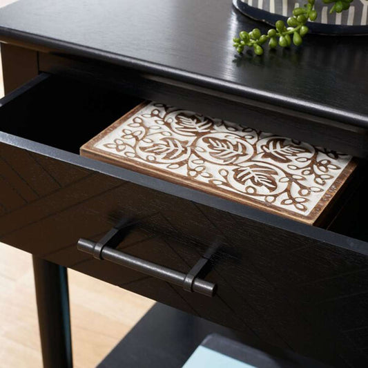 Safavieh - Peyton 1 Drawer Accent Table - Black - ACC5704B veiw 2
