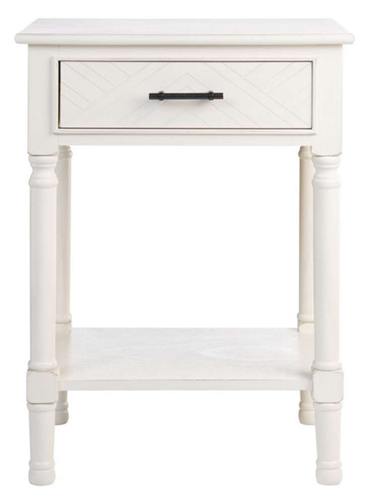 Safavieh - Peyton 1 Drawer Accent Table - Distressed White  - ACC5704A veiw 1