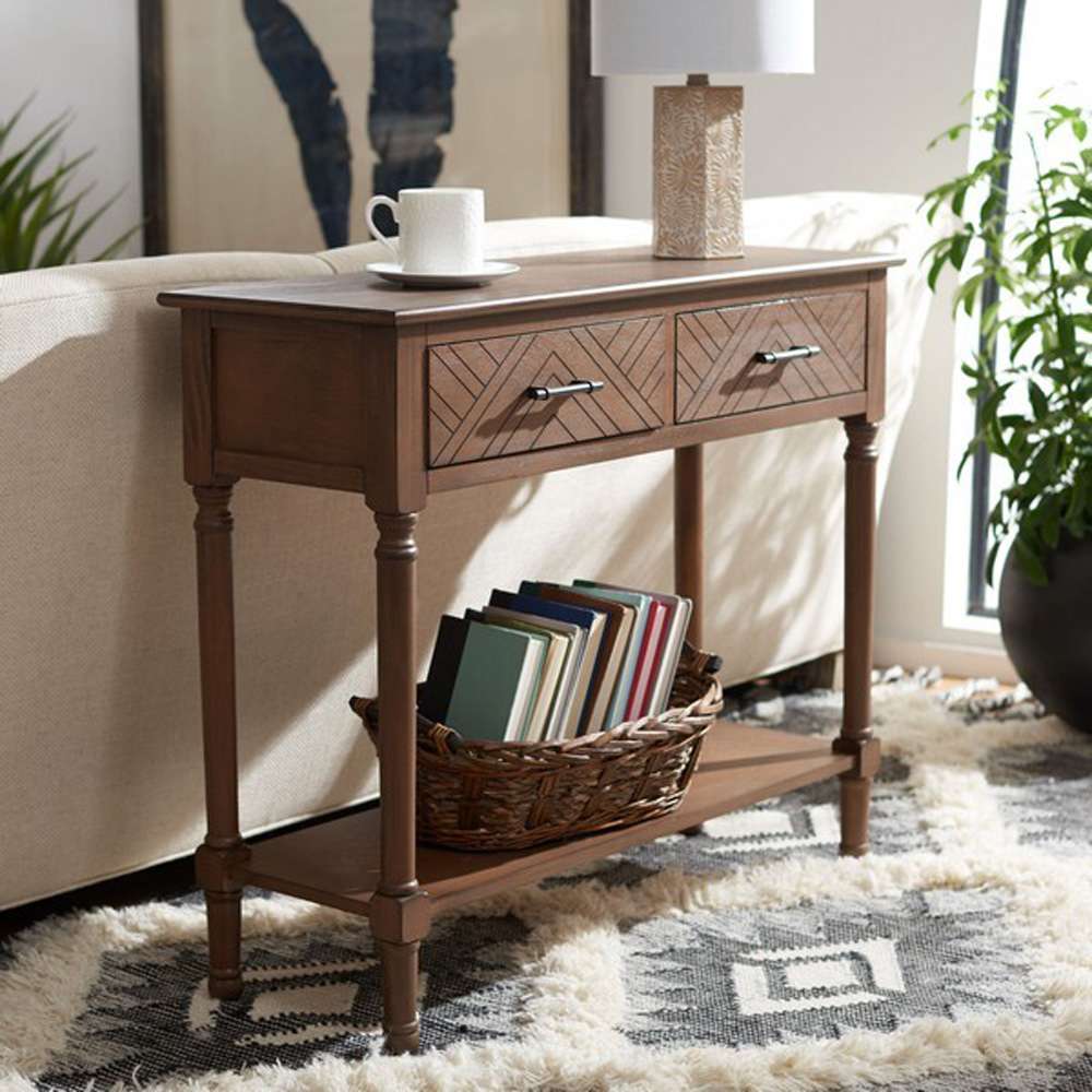 Safavieh - Peyton 2 Drawer Console Table - Brown - CNS5704C veiw 2