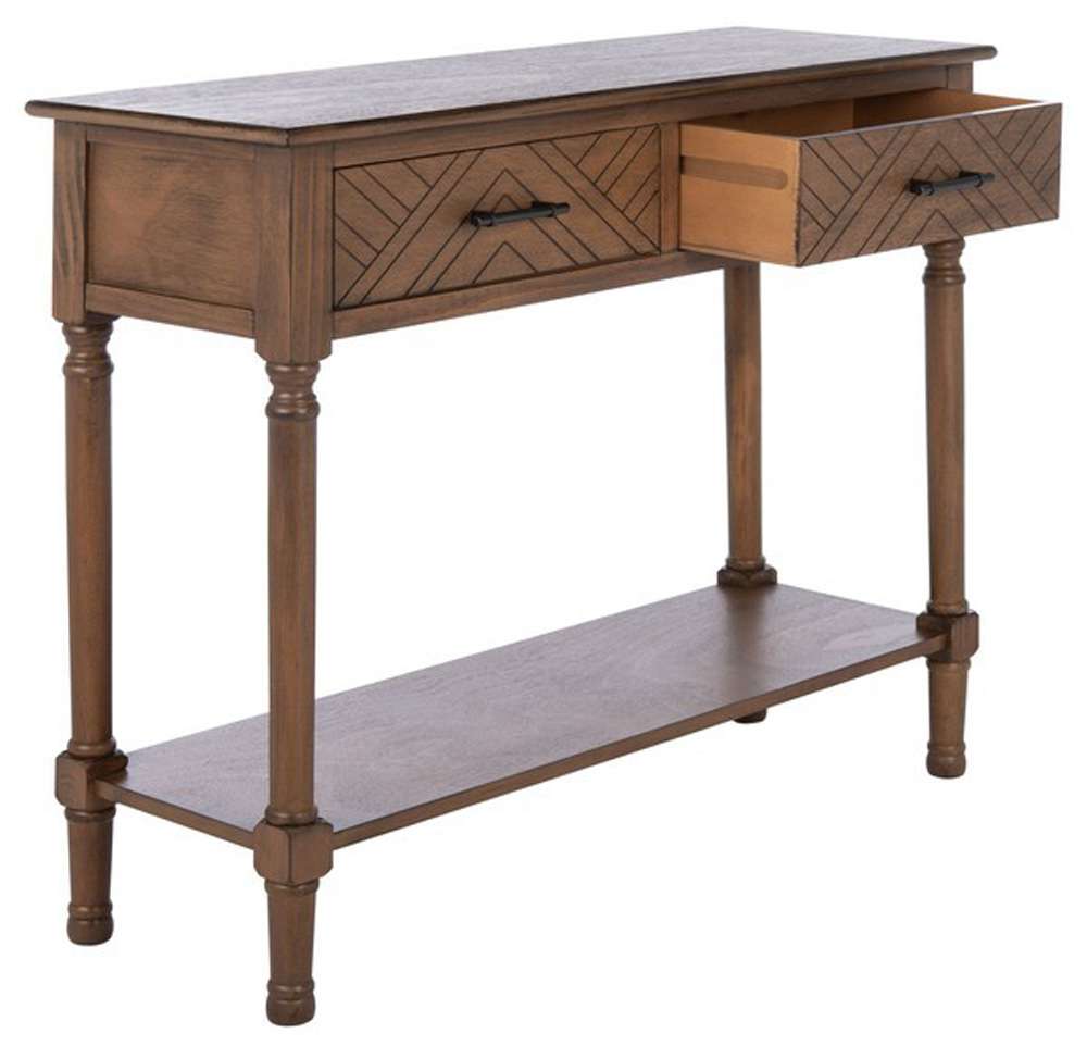Safavieh - Peyton 2 Drawer Console Table - Brown - CNS5704C veiw 3