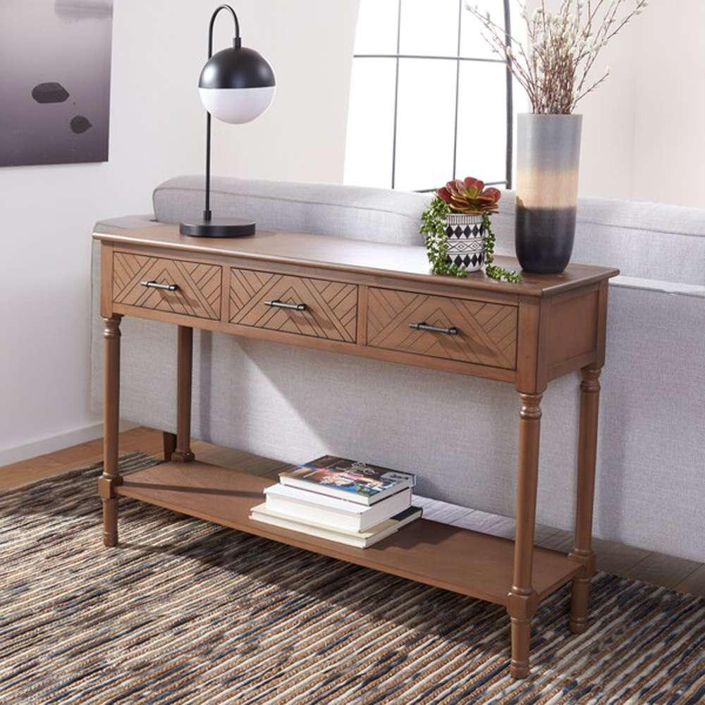 Safavieh - Peyton 3 Drawer Console Table - Brown - CNS5705C veiw 3