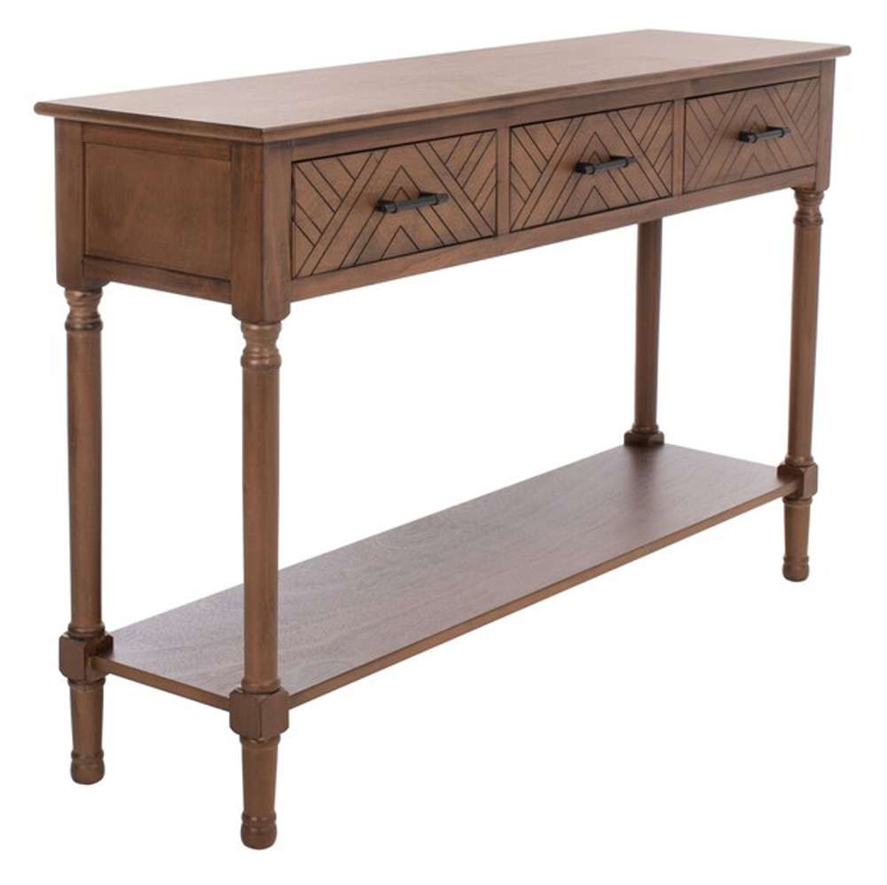 Safavieh - Peyton 3 Drawer Console Table - Brown - CNS5705C veiw 4