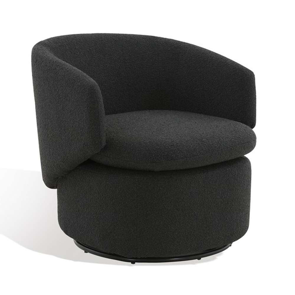 Safavieh - Couture - Phyllis Boucle Swivel Chair - Black - SFV4816B veiw 4