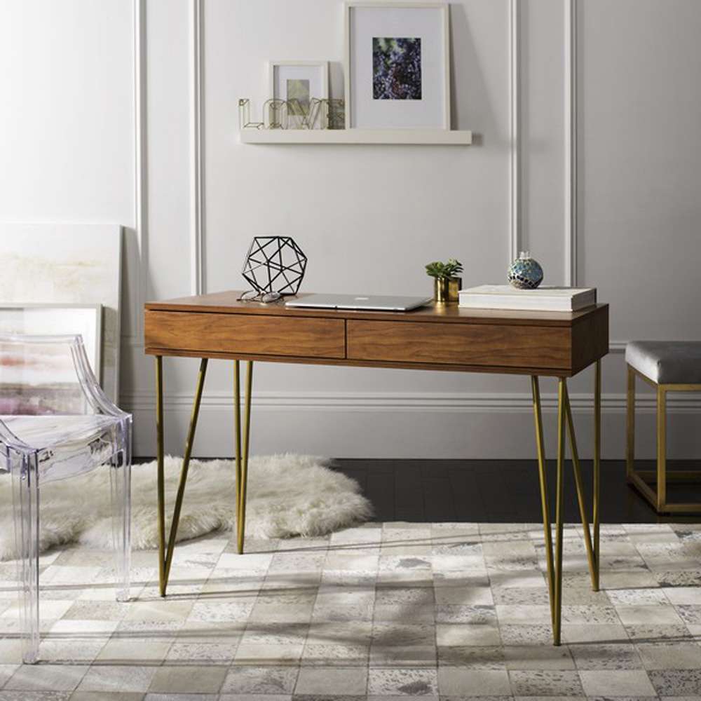 Safavieh - Pine Two Drawer Desk - Natural - FOX2238A veiw 3