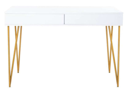 Safavieh - Pine Two Drawer Desk - White - Gold - FOX2238C veiw 1