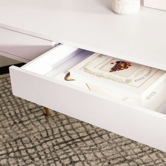 Safavieh - Pine Two Drawer Desk - White - Gold - FOX2238C veiw 2