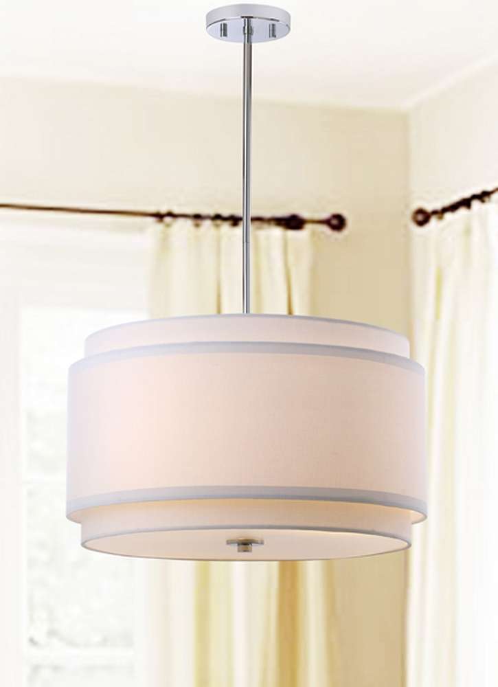 Safavieh - Piran 3Lt 30 Inch Pendant - Chrome - White - PND4007A veiw 1