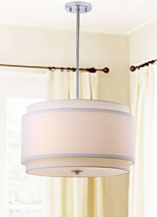 Safavieh - Piran 3Lt 30 Inch Pendant - Chrome - White - PND4007A veiw 1