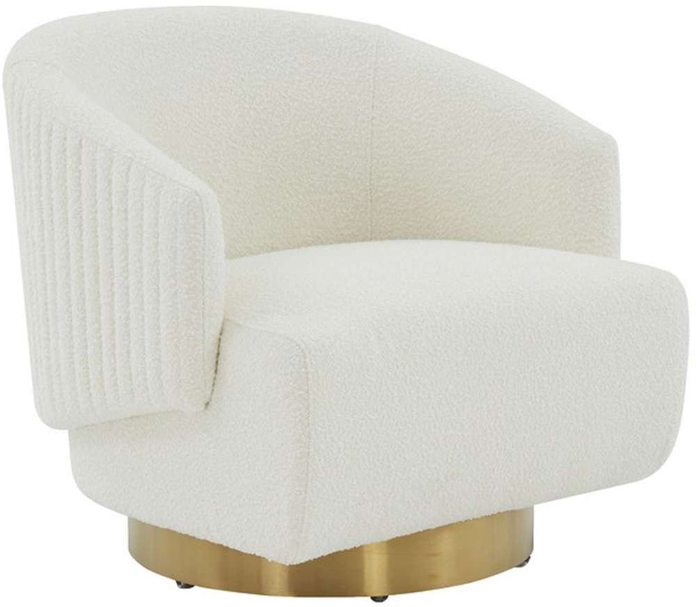 Safavieh - Couture - Pollyanne Swivel Accent Chair - Ivory - Gold - SFV4813A veiw 3