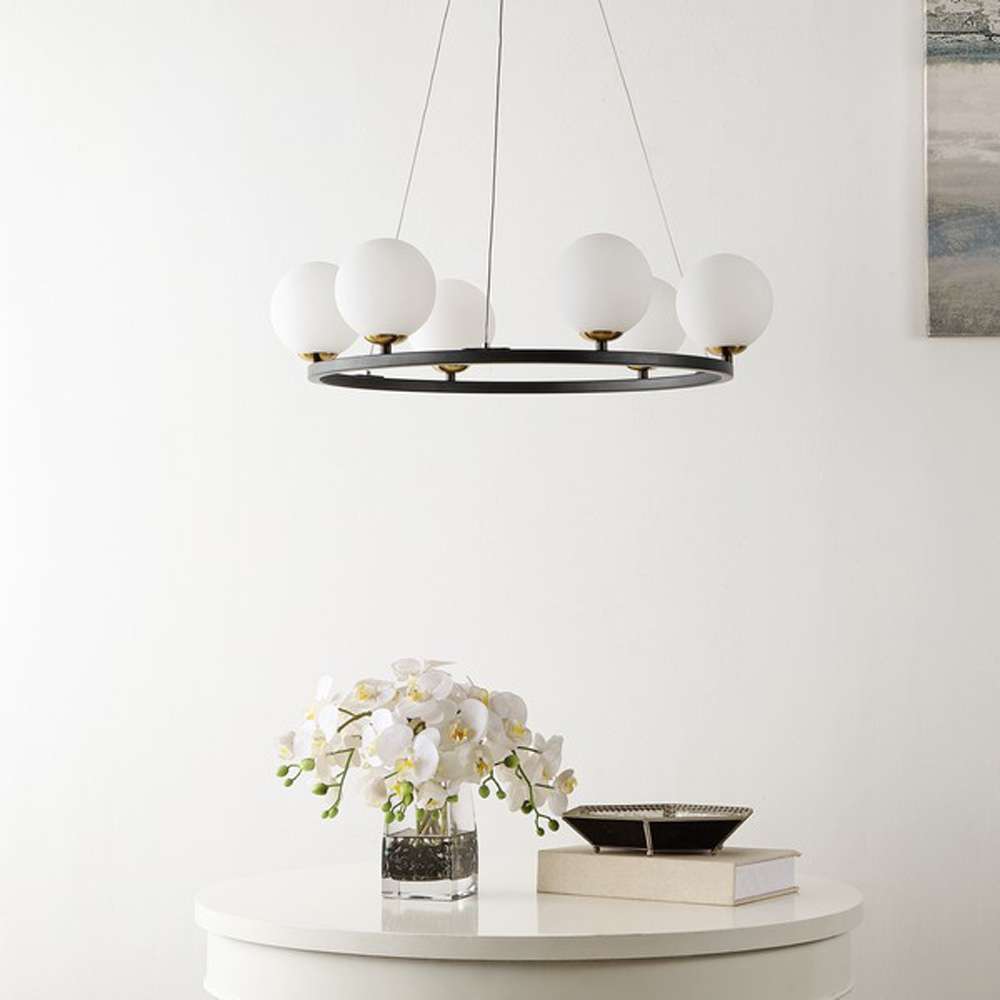 Safavieh - Pomona 6Lt 24.5in Chandelier - Black - White - CHA4027A veiw 1