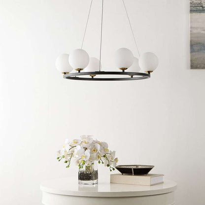 Safavieh - Pomona 6Lt 24.5in Chandelier - Black - White - CHA4027A veiw 1