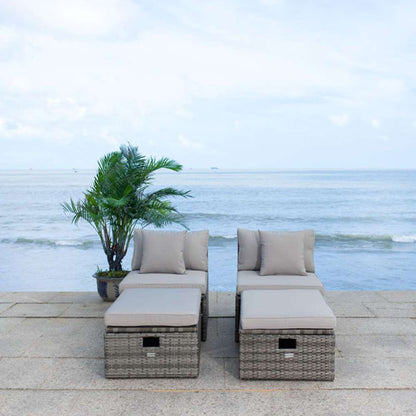 Safavieh - Pramla Outdoor Sette With Otto - Grey - Grey - PAT7515B veiw 4