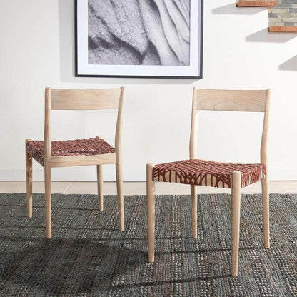 Safavieh - Pranit Dining Chair - Cognac - Natural  (Set of 2) - DCH1200B-SET2 veiw 2
