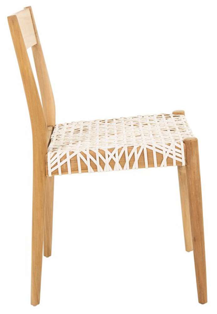 Safavieh - Pranit Dining Chair - White - Natural  (Set of 2) - DCH1200A-SET2 veiw 3