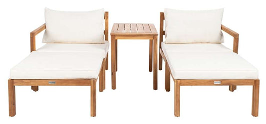 Safavieh - Pratia 5Pc Outdoor Set - Natural - Beige - PAT6759A veiw 1