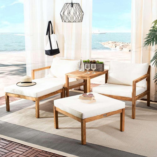 Safavieh - Pratia 5Pc Outdoor Set - Natural - Beige - PAT6759A veiw 2