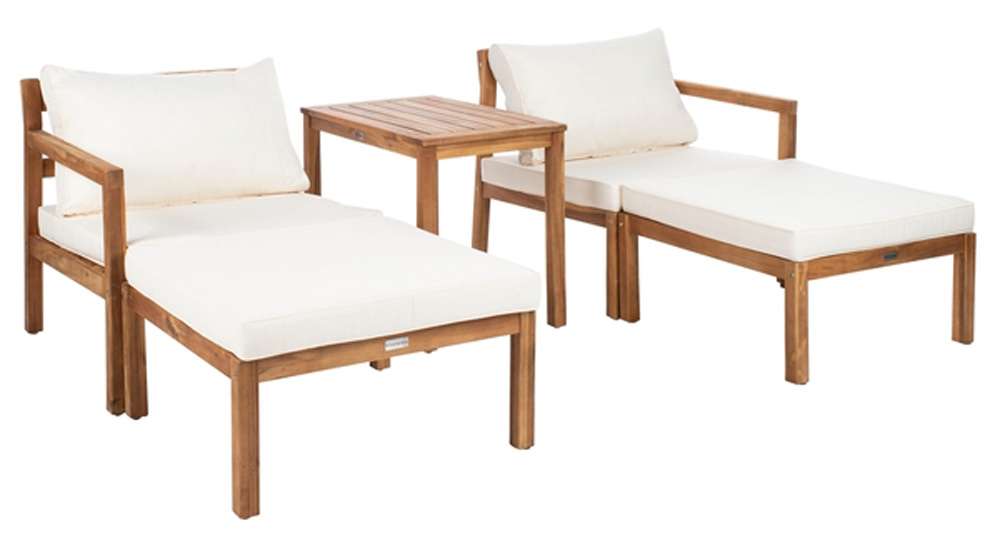 Safavieh - Pratia 5Pc Outdoor Set - Natural - Beige - PAT6759A veiw 3