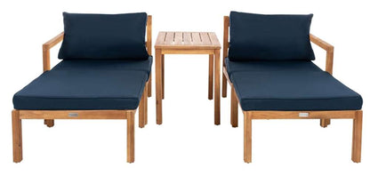 Safavieh - Pratia 5Pc Outdoor Set - Natural - Navy - PAT6759B veiw 1