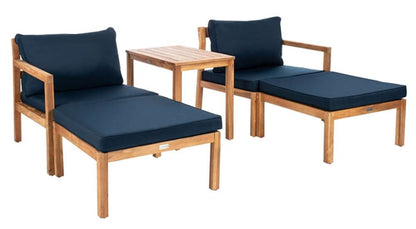 Safavieh - Pratia 5Pc Outdoor Set - Natural - Navy - PAT6759B veiw 3