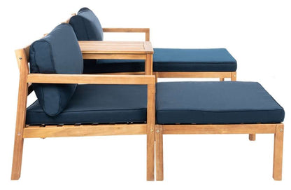 Safavieh - Pratia 5Pc Outdoor Set - Natural - Navy - PAT6759B veiw 4
