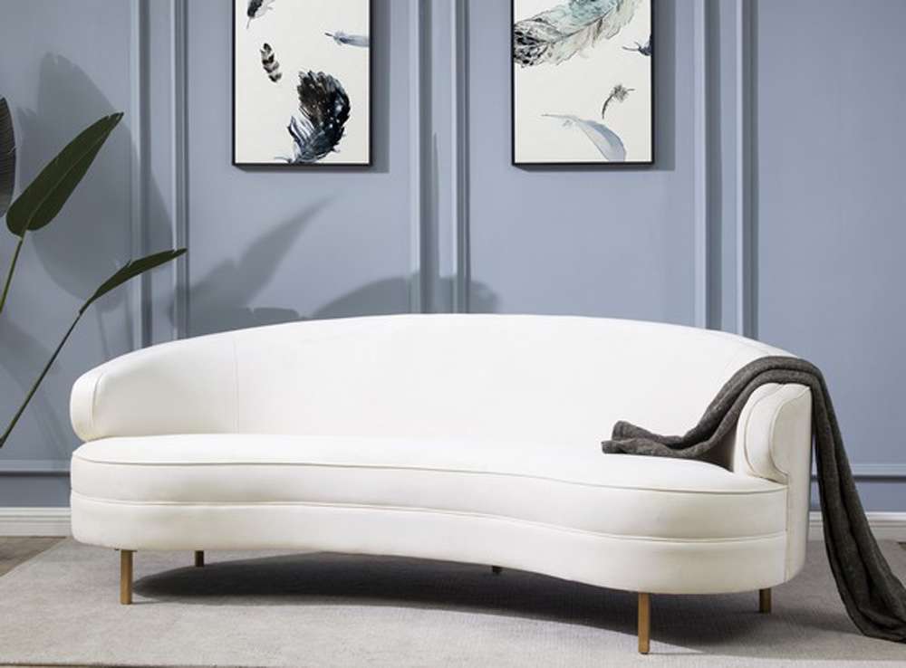 Safavieh - Couture - Primrose Curved Sofa - Creme - Gold - SFV4715C veiw 2