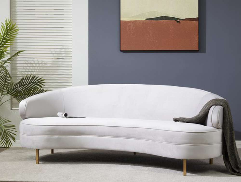 Safavieh - Couture - Primrose Curved Sofa - Light Grey - Gold - SFV4715D veiw 2
