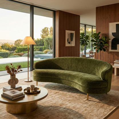Safavieh - Primrose Curved Sofa / Olive Green / Gold - SFV4715G view 3