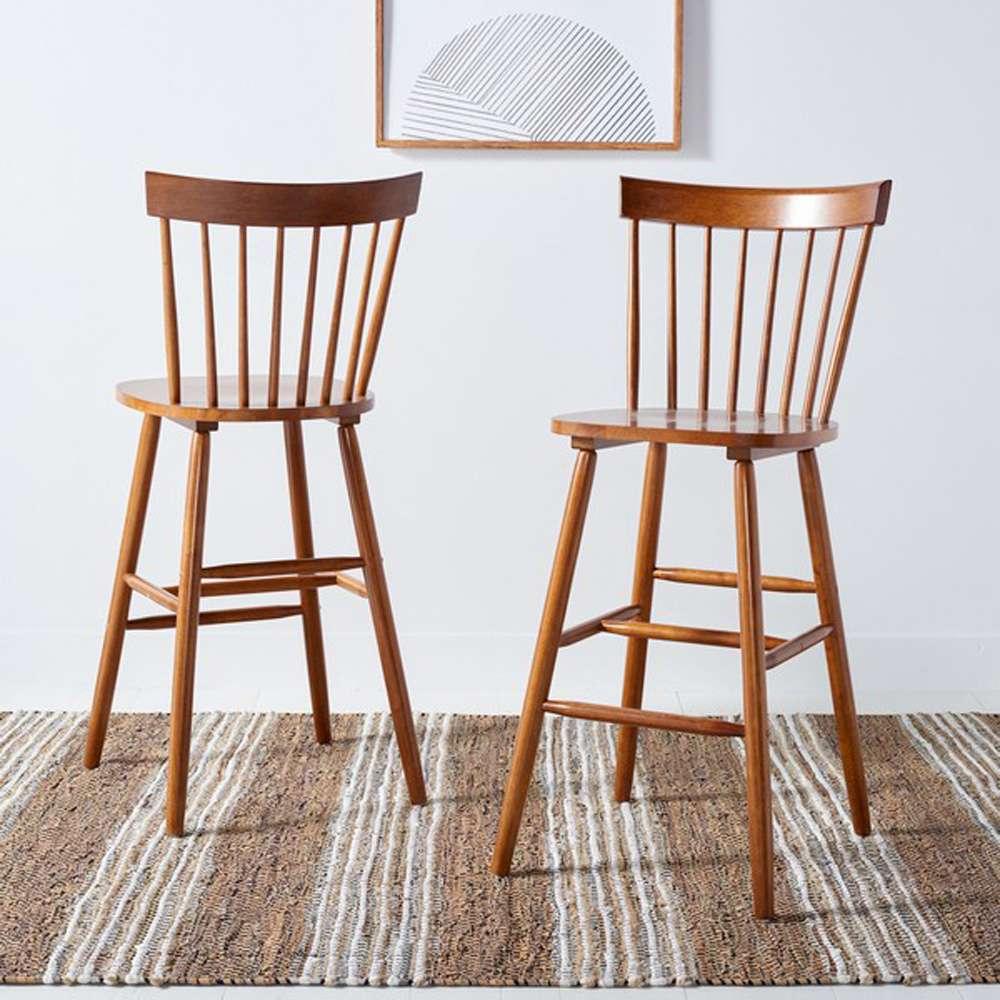 Safavieh - Providence Bar Stool - Walnut  (Set of 2) - BST8504F-SET2 veiw 2