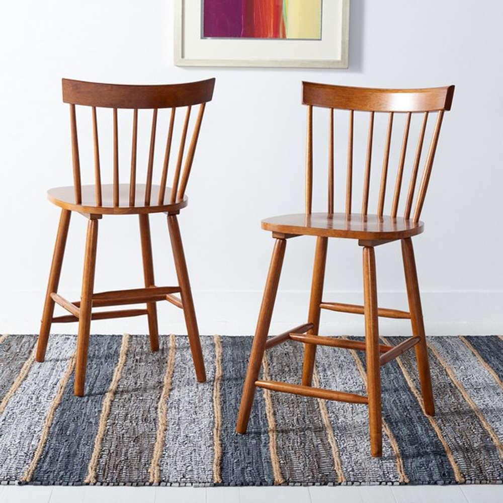 Safavieh - Providence Counter Stool - Walnut  (Set of 2) - BST8505F-SET2 veiw 2